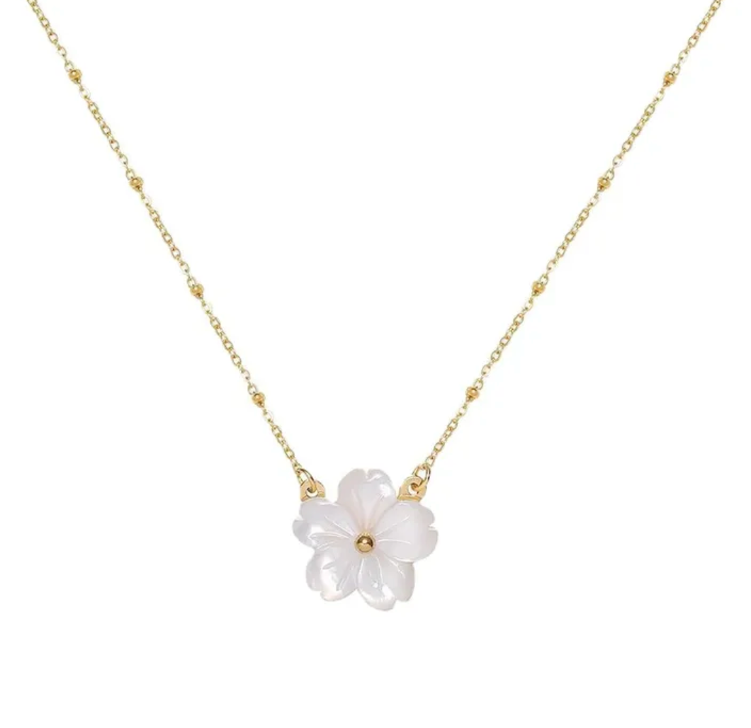 ATHENA | Necklace with Flower Gold