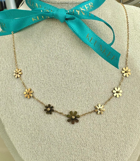 FLORAL || Flower Necklace all Gold