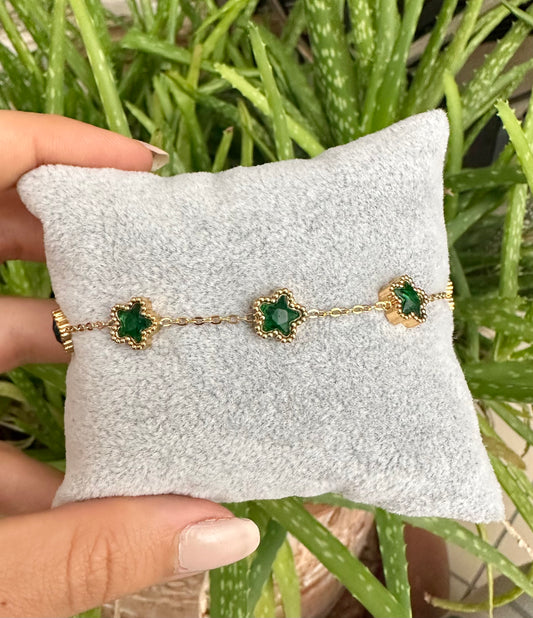 MARBE || Bracelet with Green Flowers