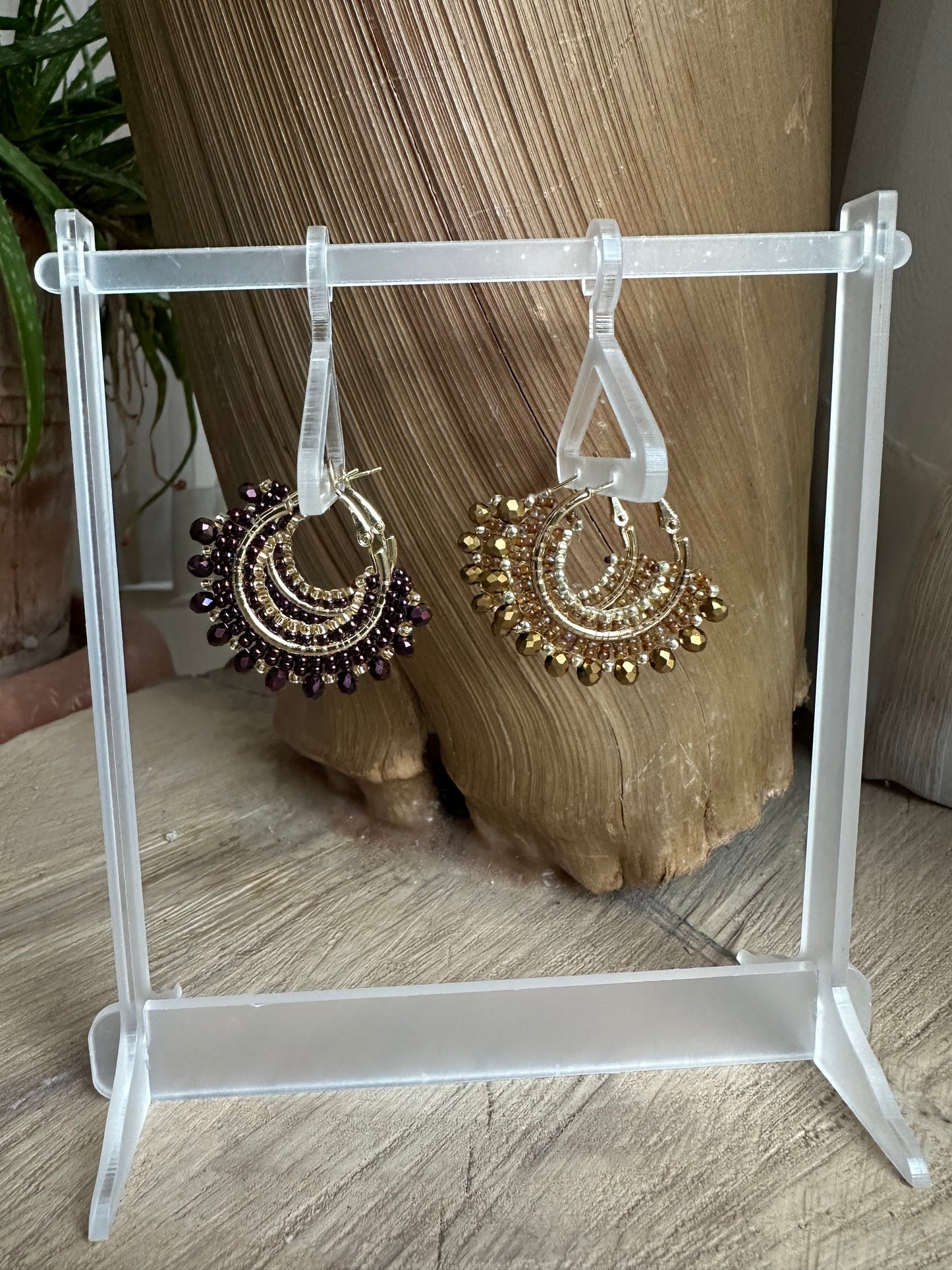 MARI || Handmade Earrings Burgundy