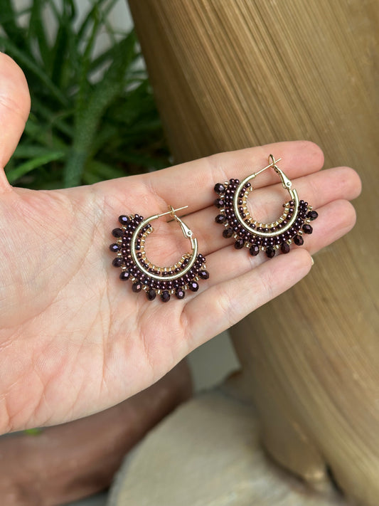 MARI || Handmade Earrings Burgundy