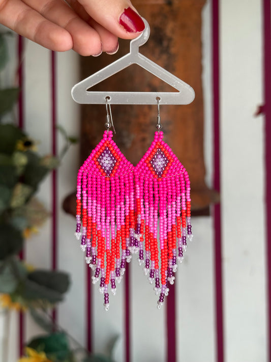 LIANA || Handmade Boho Earrings Pink