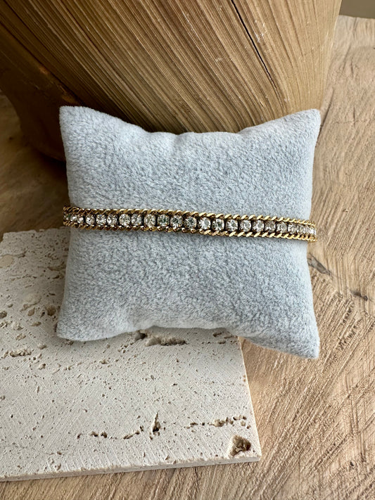 BRIL || Gold Tennis Bracelet with Zirconia Stones