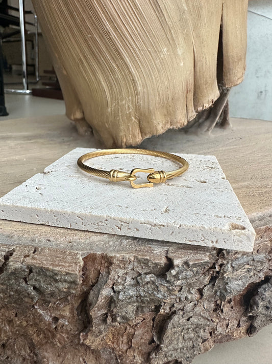 NOEMI || Golden Bangle with Hook Lock