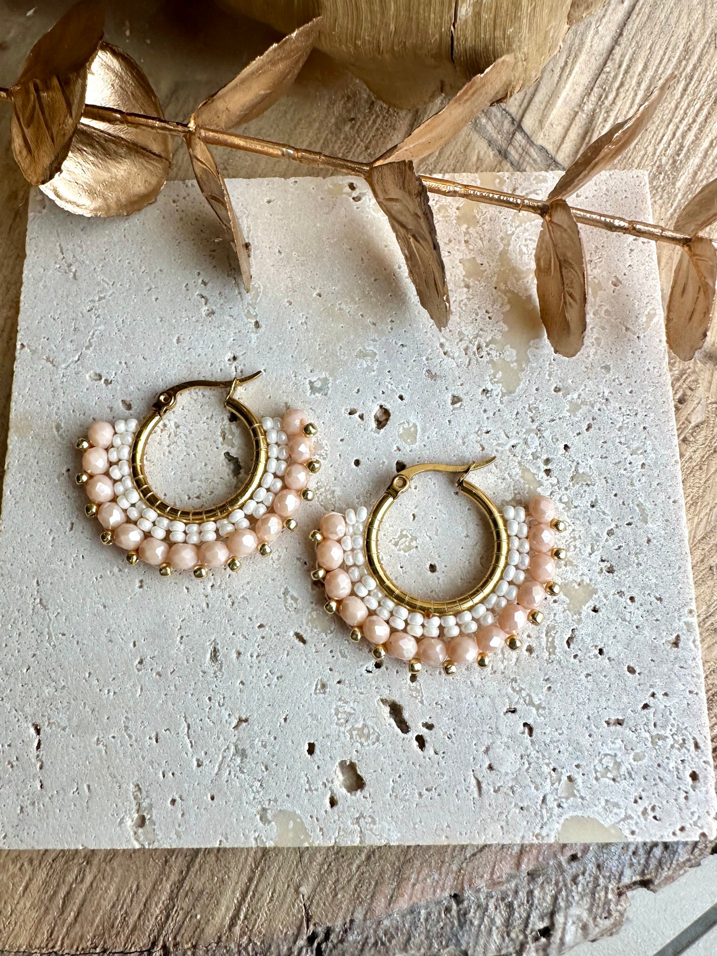 AYLA || Handmade Earrings Beige