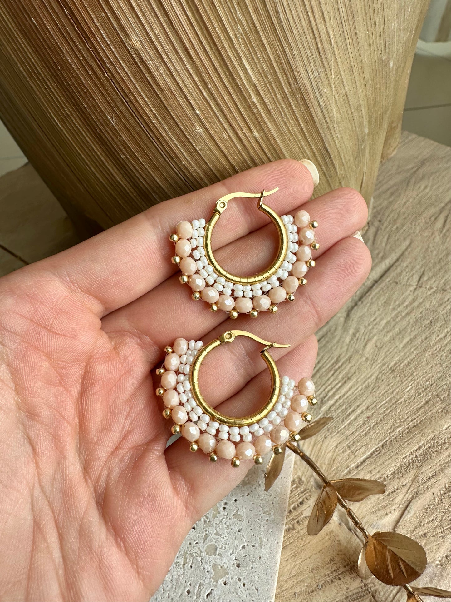 AYLA || Handmade Earrings Beige